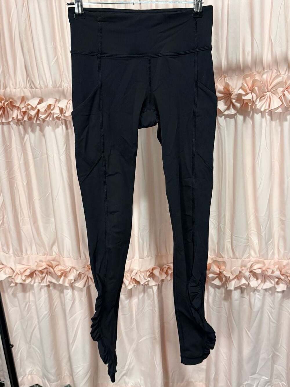 LLululemon Speed Tight IV Black Ruched Ankle Leggings Size 2